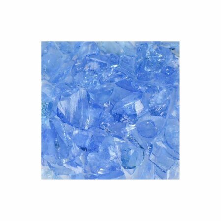 AMERICAN SPECIALTY GLASS Recycled Chunky Glass, Crystal Blue - Small - 0.25-0.5 in. - 50 lbs LCRBLUES-50